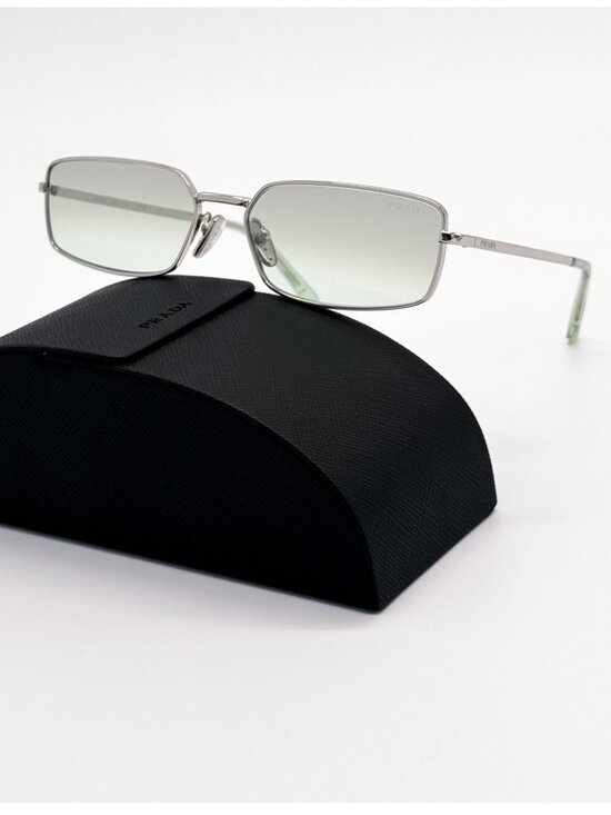 New Prada Square Silver Metal Unisex Sunglasses PRA60S 1BC80G main image 4